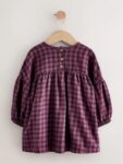 Purple Check Character Cotton Dress