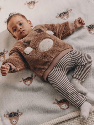 Brown Hamish Fleece Baby Sweat and Legging Set