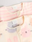 Pink 2 Pack Micro Fleece Two Way Zip Baby Sleepsuits