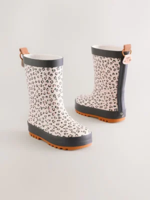 Neutral Leopard Wellies