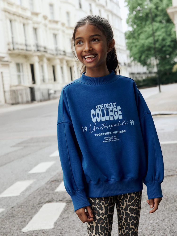 Cobalt Blue Slogan Sweatshirt