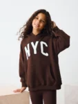 Chocolate Brown Slogan Hoodie