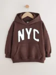 Chocolate Brown Slogan Hoodie