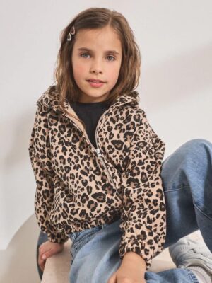 Neutral Animal Zip Through Hoodie