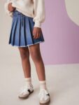 Denim Pleated Skirt