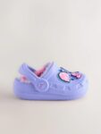 Purple Faux Fur Lined Clog Slippers