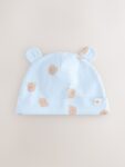 Blue Bear Baby Beanie and Bibs 4 Piece Set