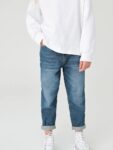 Mid Blue Denim Mom 100% Cotton Jeans