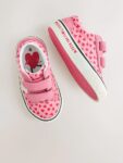 Pink Heart Wide Fit (G) Touch Fastening Trainers