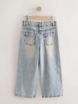 Denim Fray Seam Wide Leg Jeans