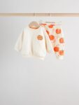 Pumpkin Print Baby Halloween Sweat Top and Joggers Set