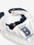 Blue Little Brother Family 100% Cotton Bibs 2 Pack