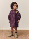 Purple Check Character Cotton Dress