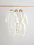 White Ground Sleepsuits 3 Pack