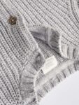 Grey Born In 2025 Baby Knitted 100% Cotton Cardigan