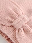 Pink Knitted Bow Baby Turban Hat