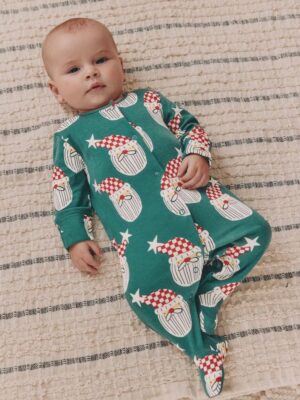 Green Santa Matching Family Christmas Sleepsuit