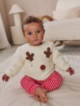 Neutral Reindeer Baby Fleece Top and Leggings Set