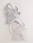 Grey/Neutral Zebra Beanie and Bib Baby Set 4 Piece