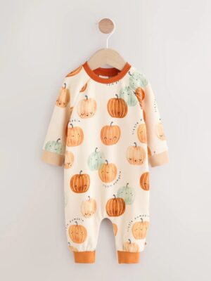 Orange Little Pumpkin Sweat Baby Romper