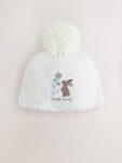 Cream Baby Embroidered Bunny Character Hat