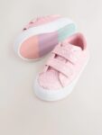 Pink Glitter Wide Fit (G) Chunky Trainers With Touch Fastening