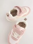 Pink Wide Fit (G) Elastic Lace Touch Fasten Trainers