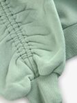 smALLSAINTS Sage Green Girls Oversized Cygni Ruched Sleeve