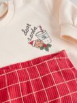 Red Graphic Print Christmas Sweat and Joggers Baby Set