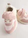 Pink Wide Fit (G) Elastic Lace Touch Fasten Trainers