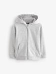 Plain Zip Through Hoodie
