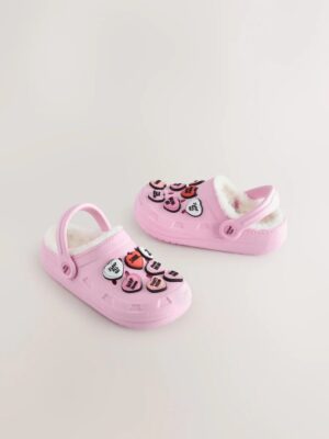 Pink Heart Slipper Clogs