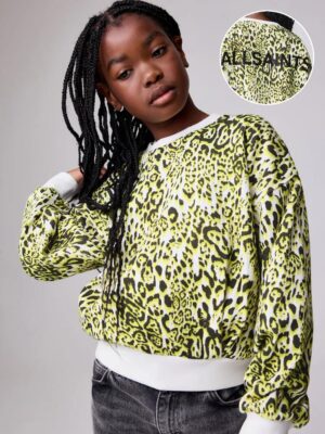 smALLSAINTS Yellow Leopard Oversized Rihan Baloon Sleeve