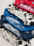 Red/Blue Football 100% Cotton Printed Briefs 5 Pack