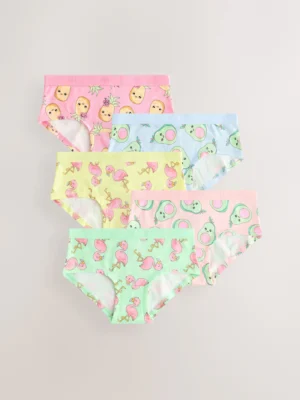 Aqua/Pink Hipster Briefs 5 Pack