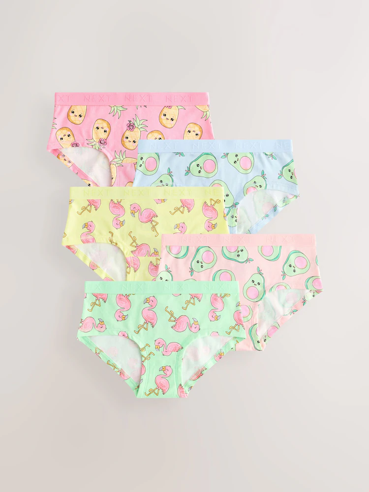 Aqua/Pink Hipster Briefs 5 Pack