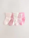 Pink Baby Roll Top Socks 5 Pack