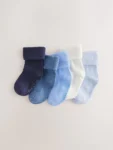 Blue Baby Roll Top Socks 5 Pack