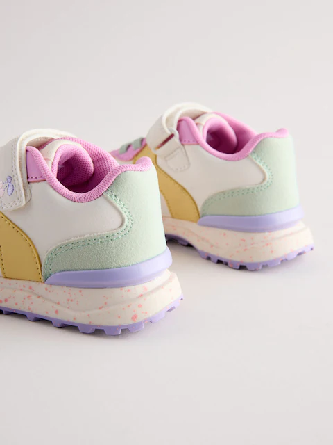 Multi Bright Elastic Lace Touch Fastening Trainers