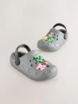 Grey Minecraft Warm Lined Slipper Clogs