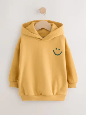 Yellow Long Sleeve Printed Hoodie
