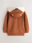 Orange Zip Through Hoodie