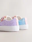 Multi Rainbow Glitter Wide Fit (G) Chunky Trainers With Touch Fastening