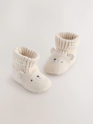 Neutral Bear Baby Sock Top Boot Shoes