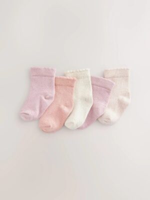 Pink Sparkle Baby Socks 5 Pack