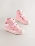 Pink Unicorn Touch Fastening High Top Trainers