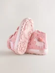 Pink Unicorn Touch Fastening High Top Trainers