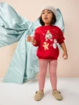 Red Christmas Characters Sweatshirt & Leggings Set