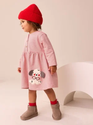 Pink Dog Brushed Sweat Dress