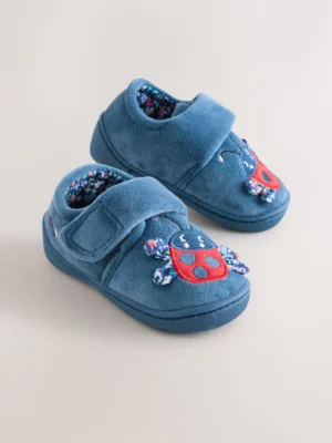 Blue Ladybird Cupsole Slippers
